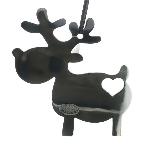 Weihnachtsanhänger Elch Mario Silberfarben poliert 12,5 cm - Edelstahl Weihnachtsanhänger Elch Mario Silberfarben poliert 12,5 cm - Edelstahl