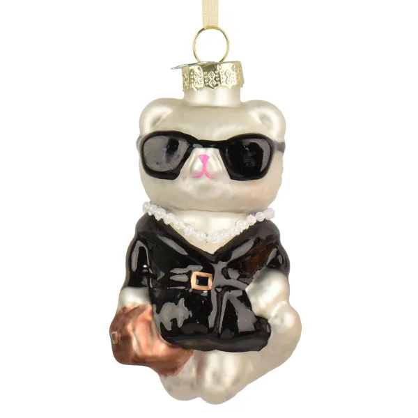 Weihnachtsanhänger Katze mit Sonnenbrille - Glas Weihnachtsanhänger Katze mit Sonnenbrille - Glas