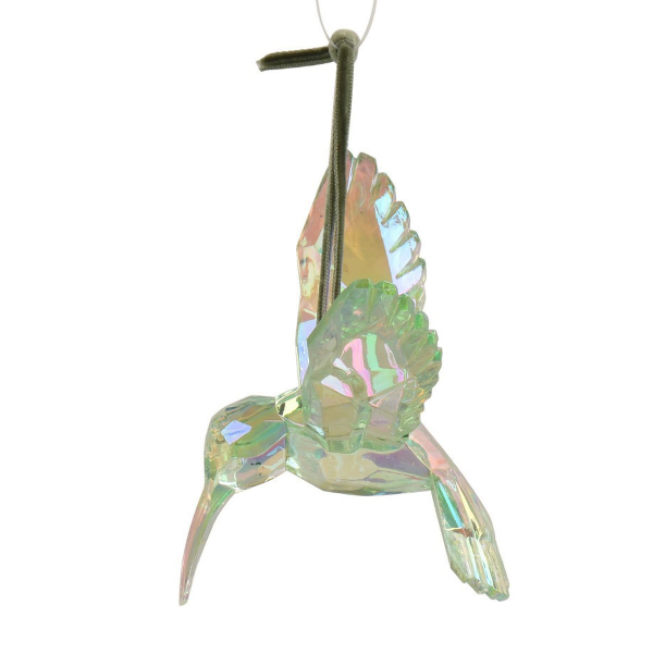 Weihnachtsanhänger Kolibri hellgrün irisierend transparent- Kunststoff