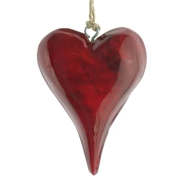 Weihnachtsanhänger Massivo Herz Rot & Natur 10 cm - Holz Weihnachtsanhänger Massivo Herz Rot & Natur 10 cm - Holz