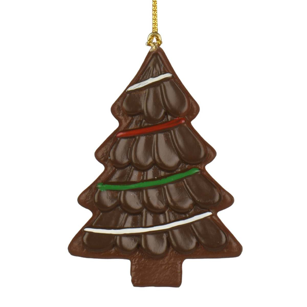 Weihnachtsanhänger Plätzchen Tannenbaum Zartbitterschokolade - Polyresin