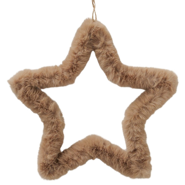 Weihnachtsanhänger Plüsch-Stern Furry beige Ø 32 cm
