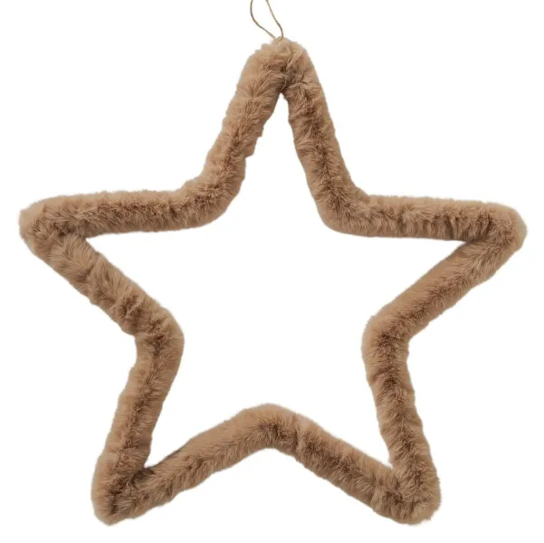 Weihnachtsanhänger Plüsch-Stern Furry beige Ø 54 cm