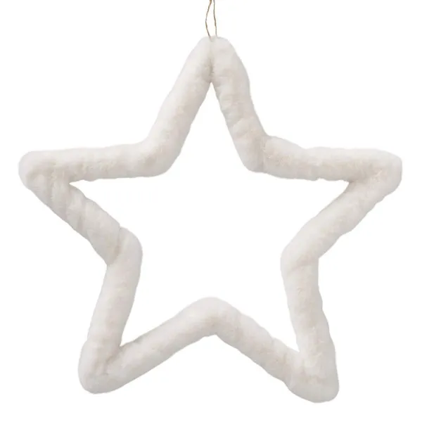 Weihnachtsanhänger Plüsch-Stern Furry cremefarben Ø 54 cm