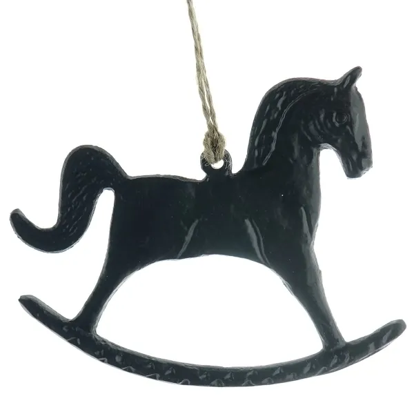Weihnachtsanhänger Schaukelpferd Schwarz 12 cm - Aluminium Weihnachtsanhänger Schaukelpferd Schwarz 12 cm - Aluminium