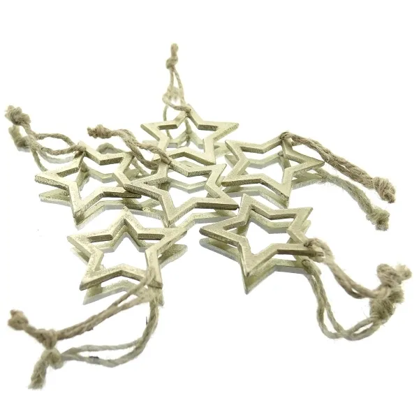 Weihnachtsanhänger Sterne Goldfarben Ø 5 cm aus Metall - 6er Pack Weihnachtsanhänger Sterne Goldfarben Ø 5 cm aus Metall - 6er Pack