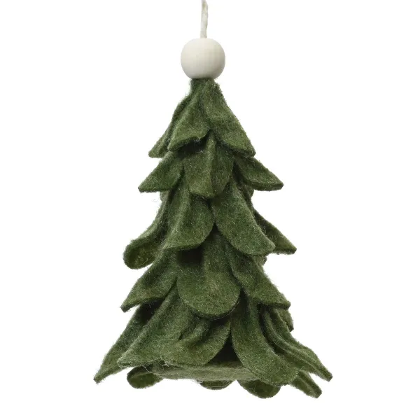 Weihnachtsanhänger Tannenbaum dunkelgrün - Filz