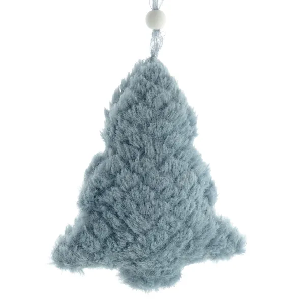 Weihnachtsanhänger Tannenbaum Grau Plüsch 14 cm - Polyester Weihnachtsanhänger Tannenbaum Grau Plüsch 14 cm - Polyester