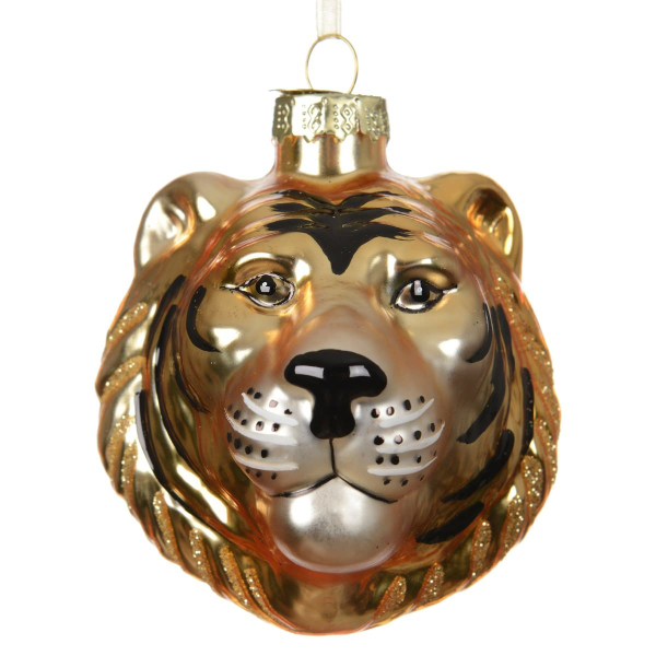 Weihnachtsanhänger Tiger glänzend - Glas