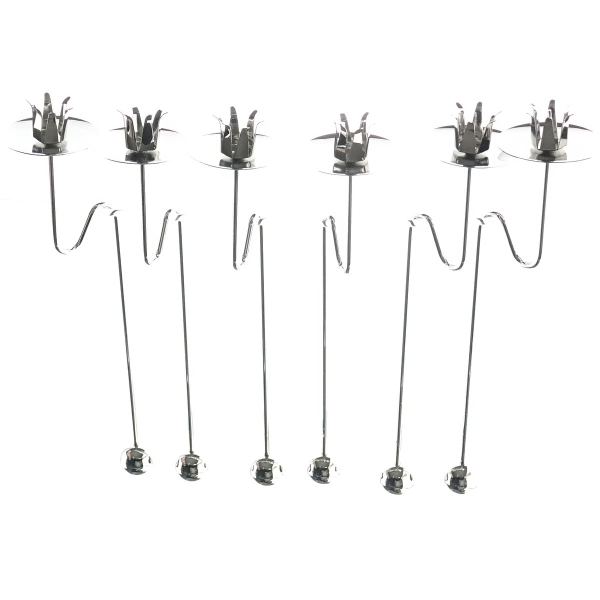 Weihnachtsbaum-Kerzenhalter Silberfarben zum Einhängen 6er Set - Metall