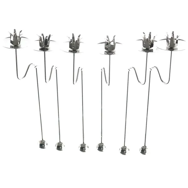 Weihnachtsbaum-Kerzenhalter Silberfarben zum Einhängen 6er Set - Metall Weihnachtsbaum-Kerzenhalter Silberfarben zum Einhängen 6er Set - Metall