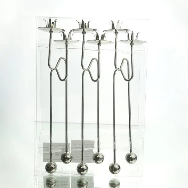 Weihnachtsbaum-Kerzenhalter Silberfarben zum Einhängen 6er Set - Metall