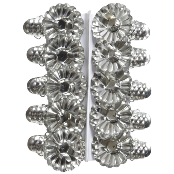 Weihnachtsbaumkerzenhalter Silberfarben mit Clip 10er Set - Metall Ø 5 x 3,5 cm