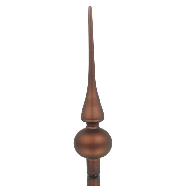 Weihnachtsbaumspitze Espressobraun matt Ø 6 cm 26 cm hoch - Glas