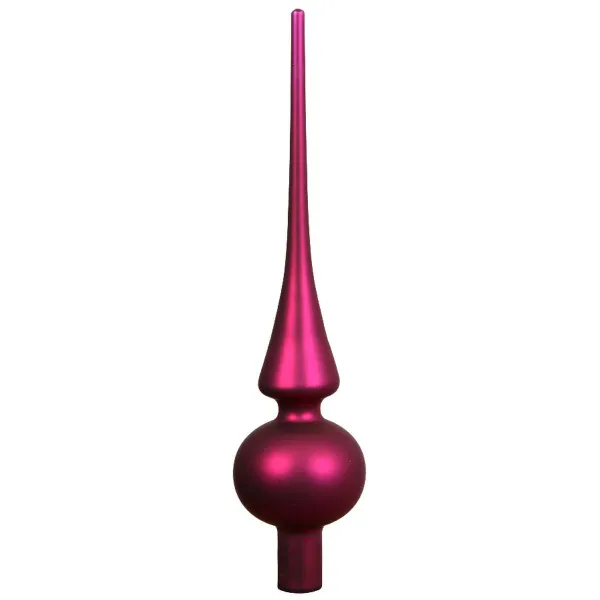 Weihnachtsbaumspitze Festive Pink matt Ø 6 cm 26 cm hoch - Glas