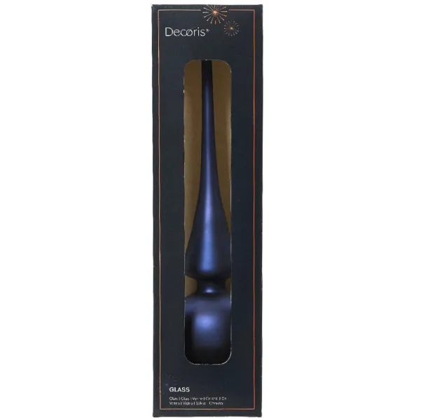 Weihnachtsbaumspitze Nachtblau matt Ø 6 cm 26 cm hoch - Glas