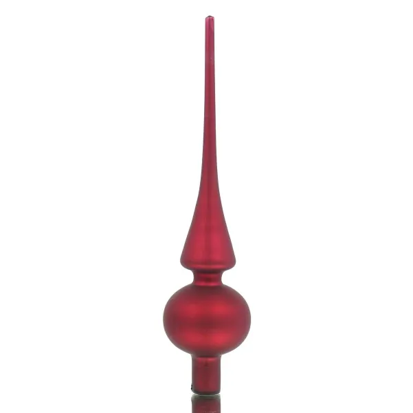 Weihnachtsbaumspitze Ochsenblutrot matt Ø 6 cm 26 cm hoch - Glas