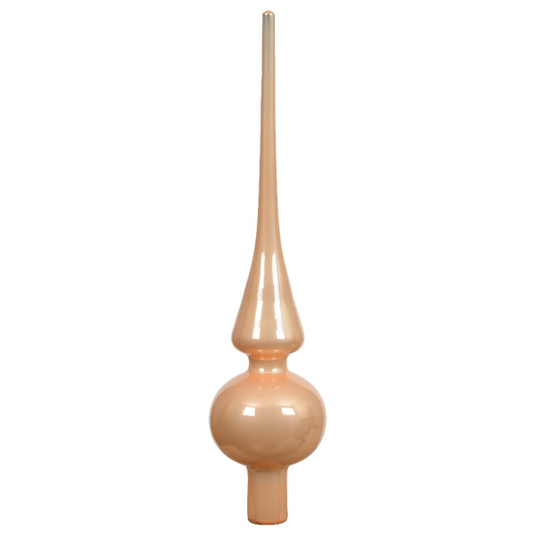 Weihnachtsbaumspitze Peach Pearl glänzend Ø 6 cm 26 cm hoch - Glas