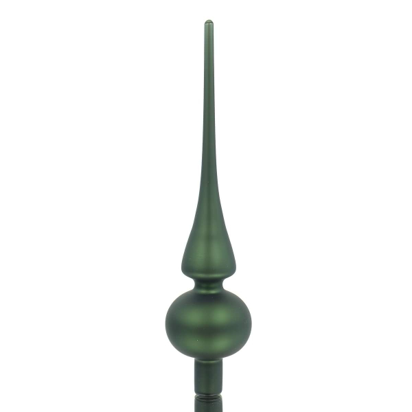 Weihnachtsbaumspitze Piniengrün matt Ø 6 cm 26 cm hoch - Glas