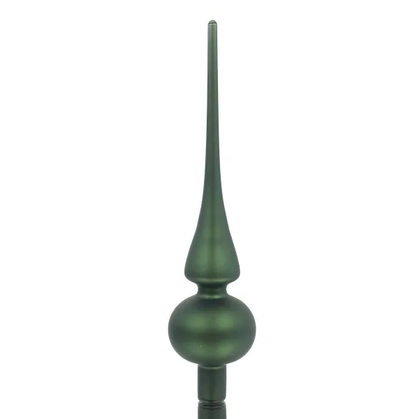 Weihnachtsbaumspitze Piniengrün matt Ø 6 cm 26 cm hoch - Glas