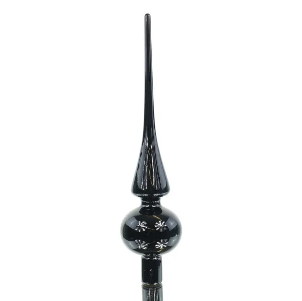 Weihnachtsbaumspitze Pure Black schwarz glänzend Ø 6 cm 26 cm - Glas