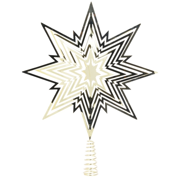 Weihnachtsbaumspitze Sternsilhouetten Goldfarben 33 cm - Metall