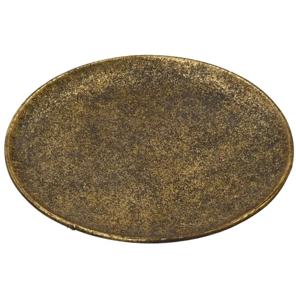 Weihnachtsdeko Dekoteller bronzefarben antik Ø 28,5 cm - Eisen