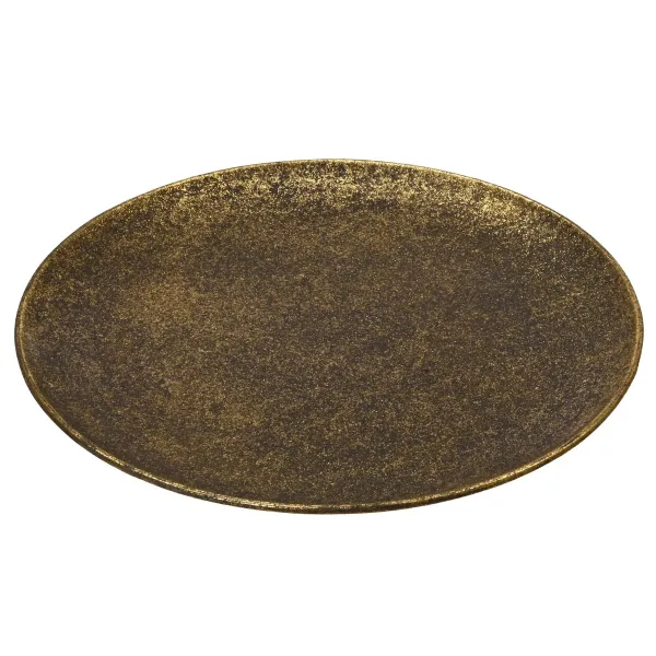 Weihnachtsdeko Dekoteller bronzefarben antik Ø 38,5 cm - Eisen