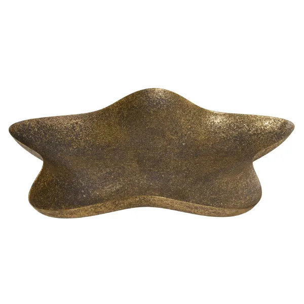 Weihnachtsdeko Dekoteller Stern bronzefarben antik groß - Eisen