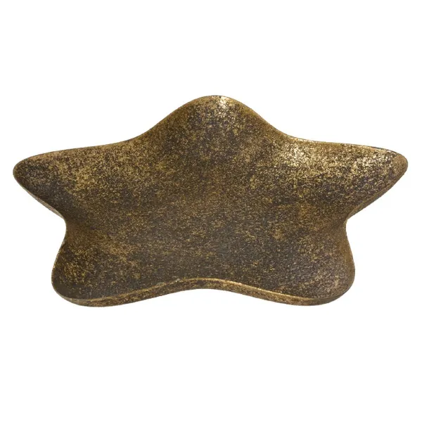 Weihnachtsdeko Dekoteller Stern bronzefarben antik klein - Eisen