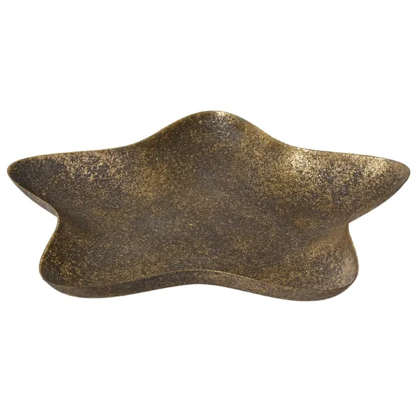 Weihnachtsdeko Dekoteller Stern bronzefarben antik mittel - Eisen