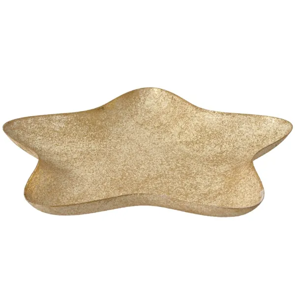 Weihnachtsdeko Dekoteller Stern goldfarben antik groß - Eisen