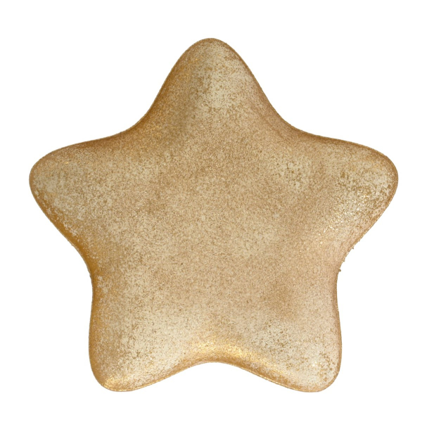 Weihnachtsdeko Dekoteller Stern goldfarben antik mittel - Eisen