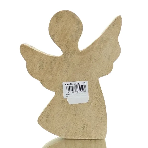 Weihnachtsdeko Engel Lucidato Holz Natur 15 cm massiv