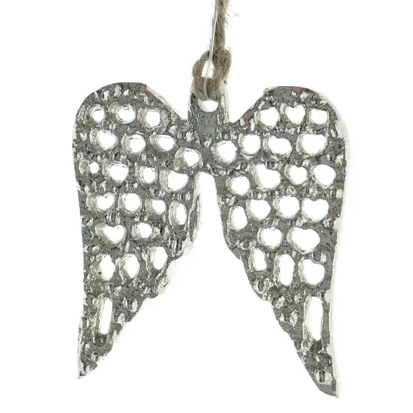 Weihnachtsdeko Engelsflügel Anhänger Silberfarben 6,5 cm - Aluminium Weihnachtsdeko Engelsflügel Anhänger Silberfarben 6,5 cm - Aluminium