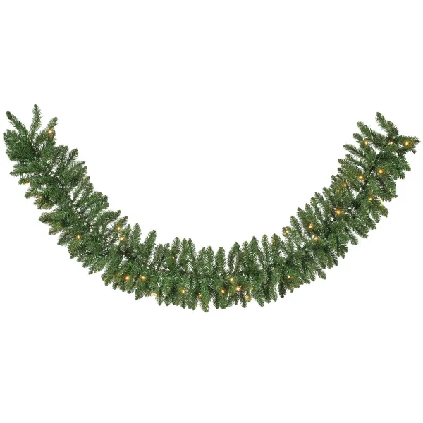 Weihnachtsdeko Everest Girlande LED Indoor & Outdoor Ø 25 cm Länge 270 cm - Kunsttsoff - Grün/Soft gold