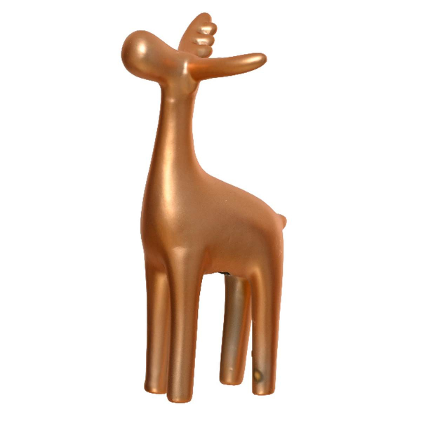 Weihnachtsdeko Hirsch Sandfarben matt 25,6 cm - Porzellan