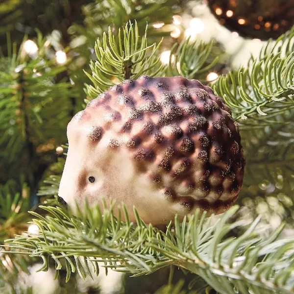 Weihnachtsdeko Igel Braun 7,5 cm - Glas