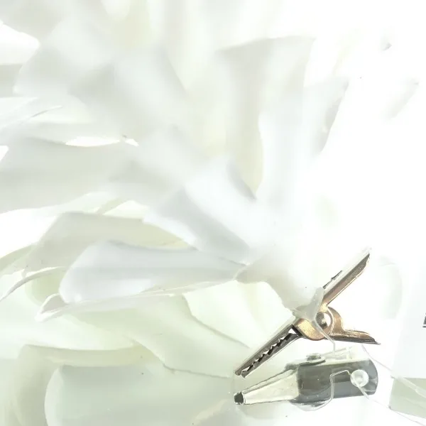 Weihnachtsdeko Kiefernzapfen Weiß mit Metall-Clip Ø 7 cm - Kunststoff