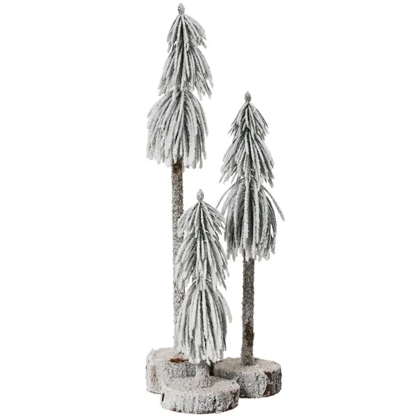 Weihnachtsdeko Mini-Wald 3 beschneite Tannen Ø 16 cm Höhe 45 cm - FSC Mix 100%