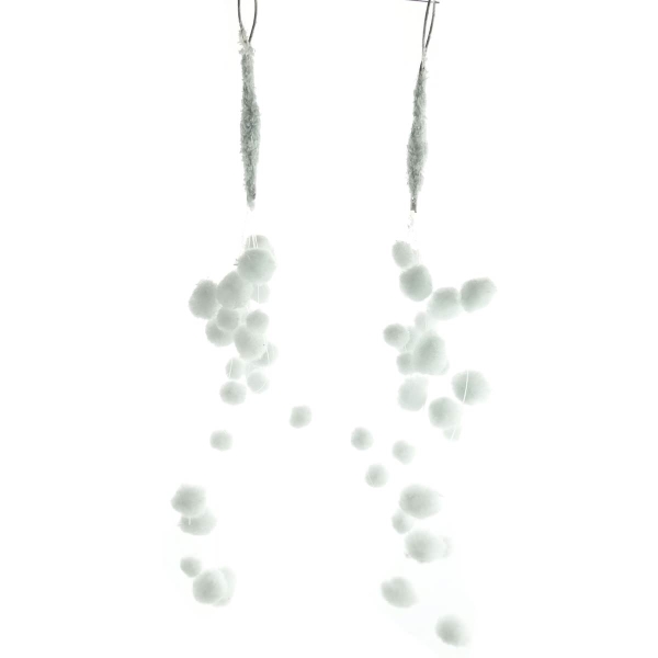 Weihnachtsdeko Miniatur-Schneeball-Anhänger Weiß 2 Stück - Kunststoff