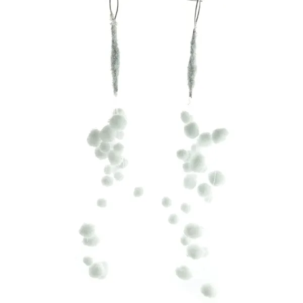 Weihnachtsdeko Miniatur-Schneeball-Anhänger Weiß 2 Stück - Kunststoff