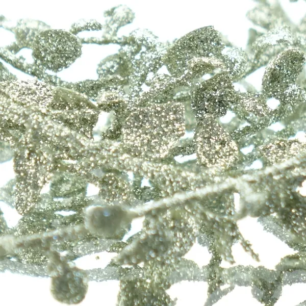 Weihnachtsdeko Miniblattgirlande Champagnerfarbig mit Glitter 180 cm - Kunststoff
