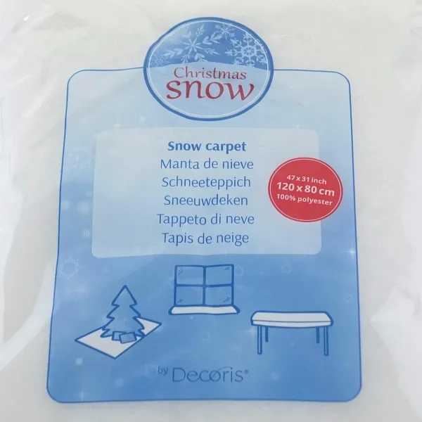 Weihnachtsdeko Schneeteppich Weiß 120 x 80 cm - Polyester