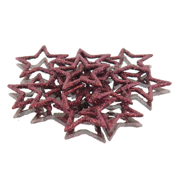Weihnachtsdeko Streusterne Burgund rot mit Glitzer Ø 4 cm aus Kunststoff - 12er Pack Weihnachtsdeko Streusterne Burgund rot mit Glitzer Ø 4 cm aus Kunststoff - 12er Pack