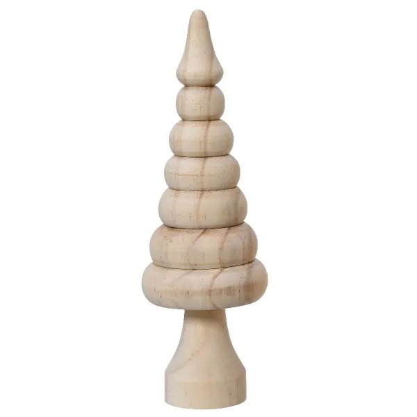 Weihnachtsdeko Tanne Natur 7 Ebenen Ø 7 cm Höhe 22 cm - Pinienholz