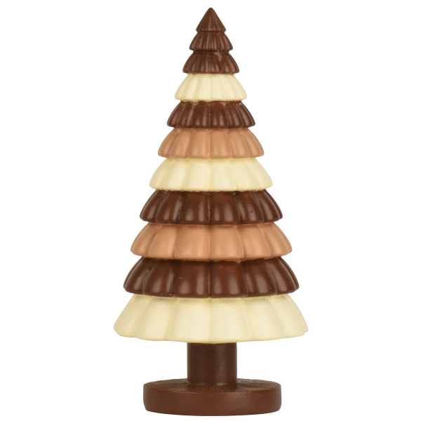 Weihnachtsdeko Tannenbaum in Schokoladenoptik Ø 12 cm Höhe 24,5 cm - Polyresin