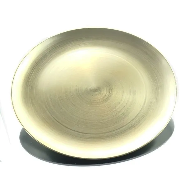 Weihnachtsdeko Teller Goldfarben metallic rund Ø 28 cm - Kunststoff Weihnachtsdeko Teller Goldfarben metallic rund Ø 28 cm - Kunststoff