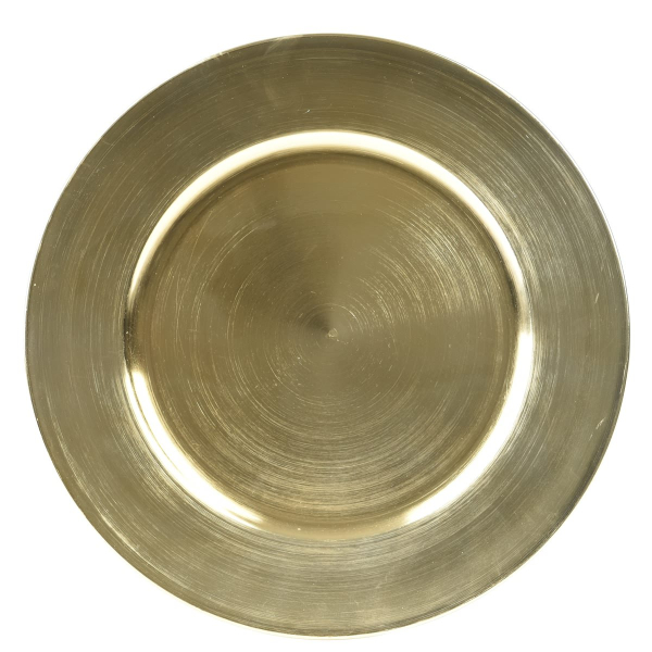 Weihnachtsdeko Teller goldfarben rund Ø 33 cm - Kunststoff