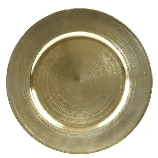 Weihnachtsdeko Teller goldfarben rund Ø 33 cm - Kunststoff Weihnachtsdeko Teller goldfarben rund Ø 33 cm - Kunststoff